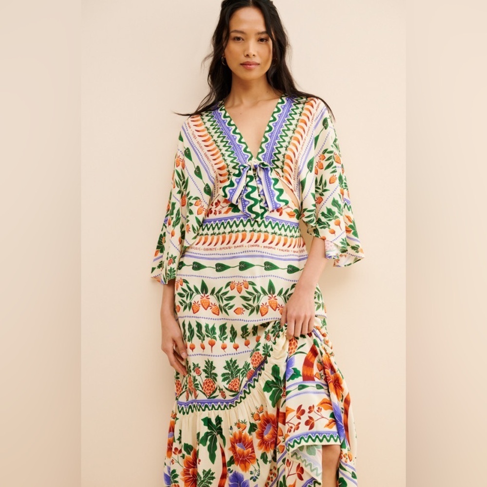NWT V-Neck Kaftan Maxi Cut-Out Dress